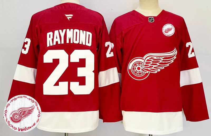 Men Detroit Red Wings 23 Raymond Red Fanatics 2025 NHL Jersey style 4